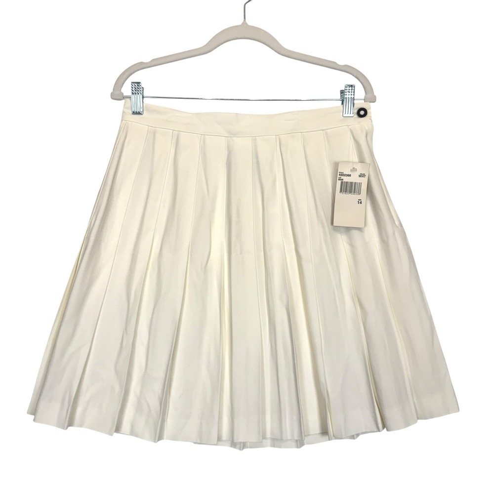 Synari Vintage Pleated‎ Mini Skirt White High Waisted Tennis Preppy Size 14